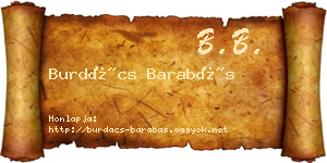Burdács Barabás névjegykártya